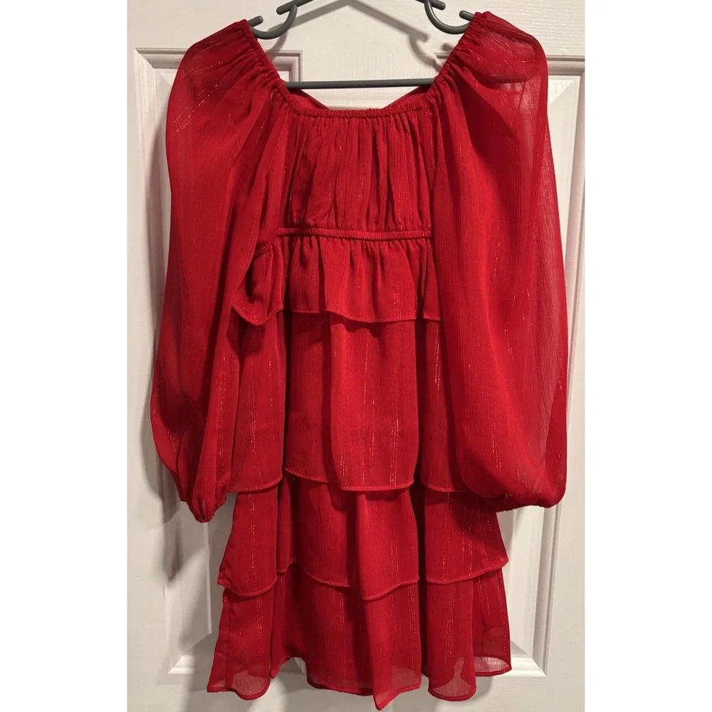 Chelsea & Violet Girls‎ Red Chiffon Dress Holiday NWT 3T
